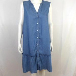 NWT Sharagano Clouddance Blue Dress Sleeveless Split Neck